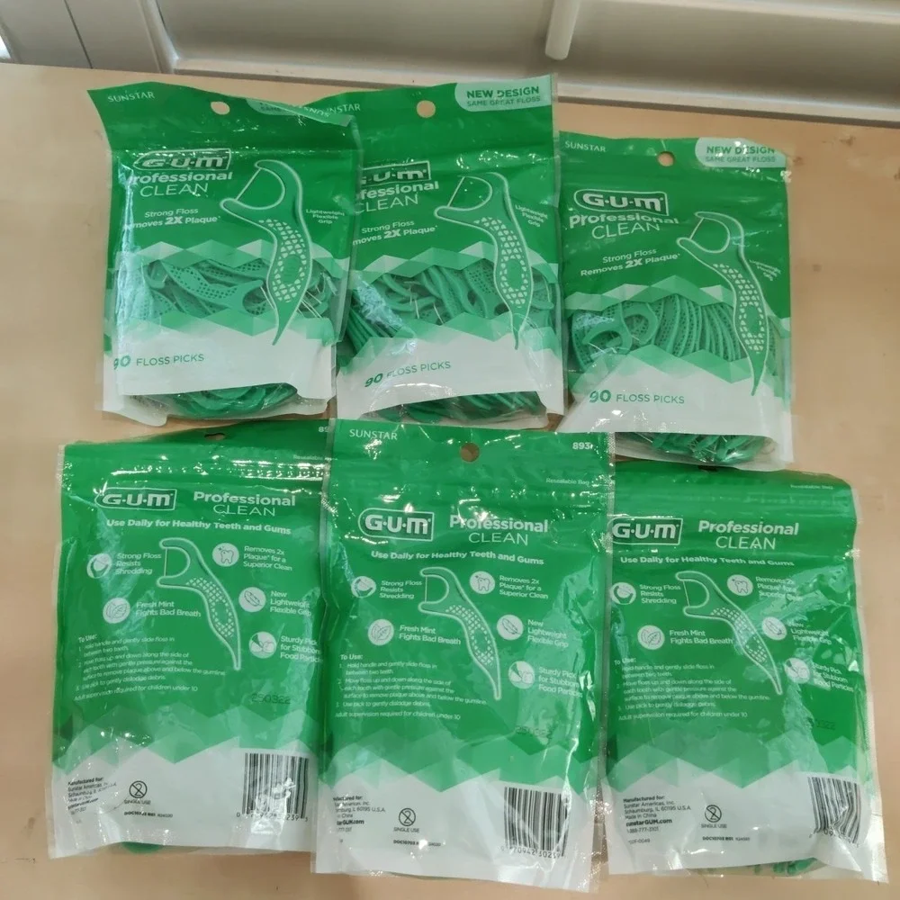 GUM Professional Clean Floss Picks 540 Mint‎ Flavored Easy Grip Teething Care